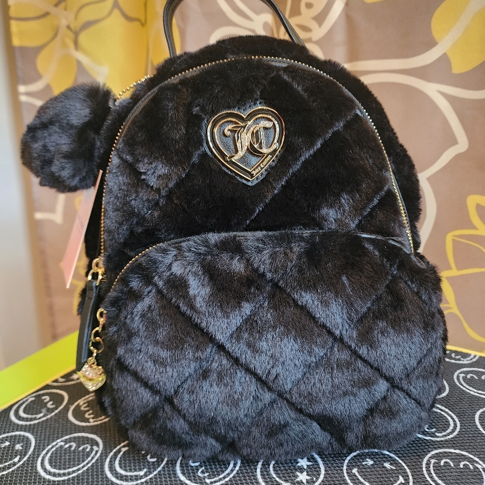 Juicy Couture fur backpack purse